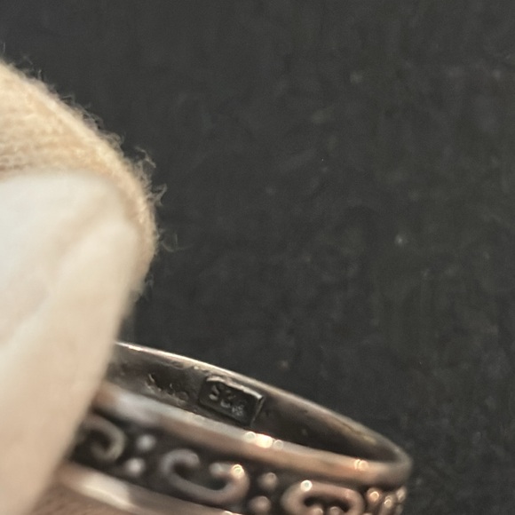 Vintage Antique paua shell large sterling pendant with silver chain - Picture 4 of 7